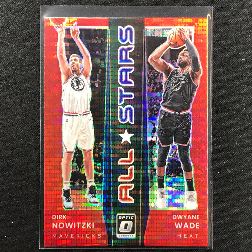 2021-22 Donruss Optic Dirk Nowitzki Dwyane Wade All-stars Gold Red Pulsar No 12