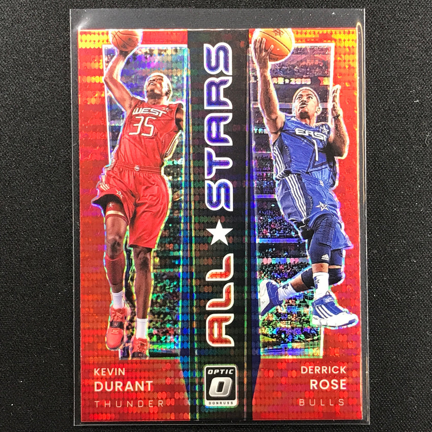 2021-22 Donruss Optic Kevin Durant Derrick Rose All-stars Red Pulsar No 20