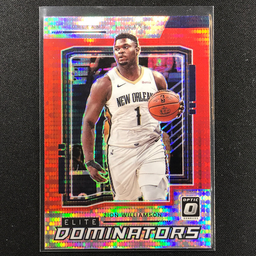2021-22 Donruss Optic ZION WILLIAMSON Elite Dominators Red Pulsar #1