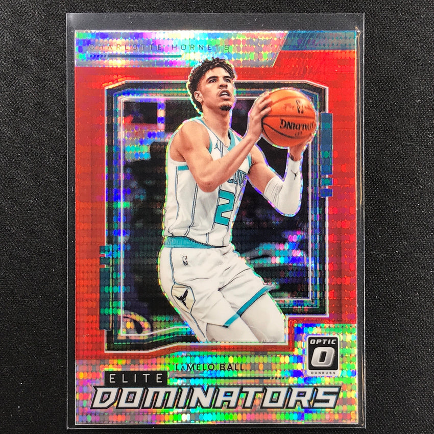 2021-22 Donruss Optic LAMELO BALL Elite Dominators Red Pulsar #8
