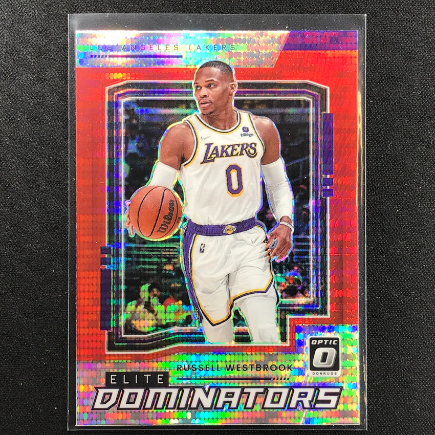 2021-22 Donruss Optic RUSSELL WESTBROOK Elite Dominators Red Pulsar #22