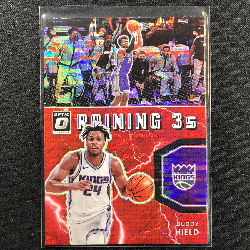 2021-22 Donruss Optic BUDDY HIELD Raining 3s Red Pulsar #7