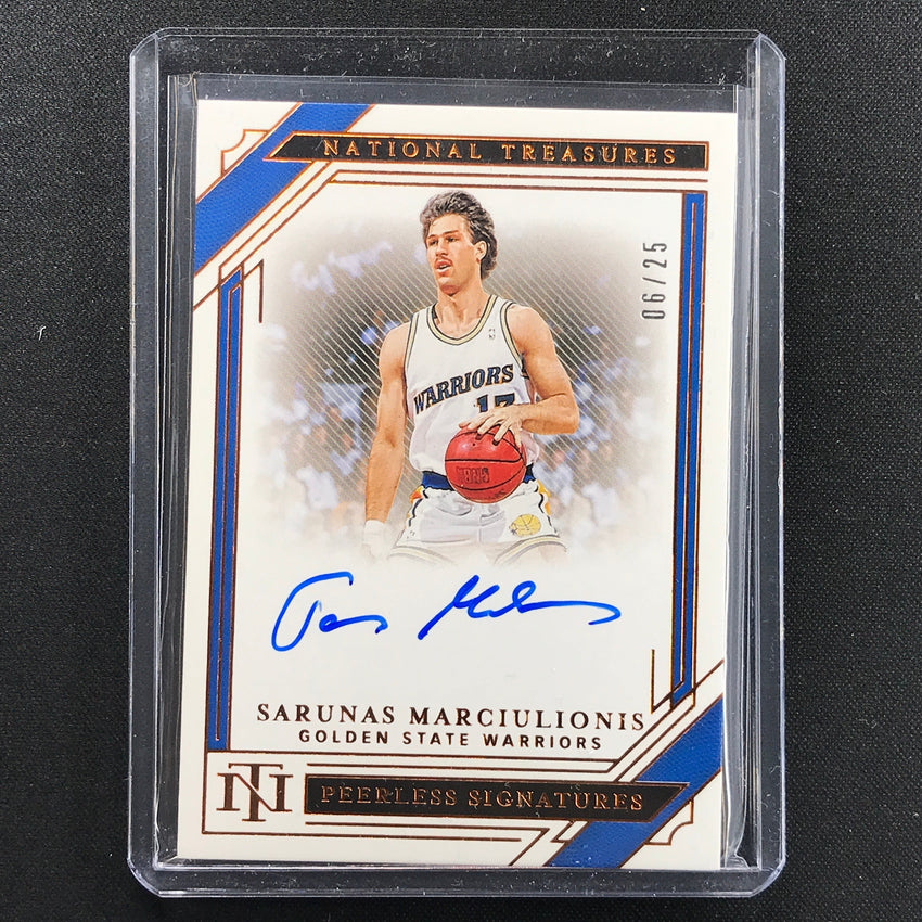 2020-21 National Treasures Sarunas Marciulionis Peerless Signatures Bronze 6/25