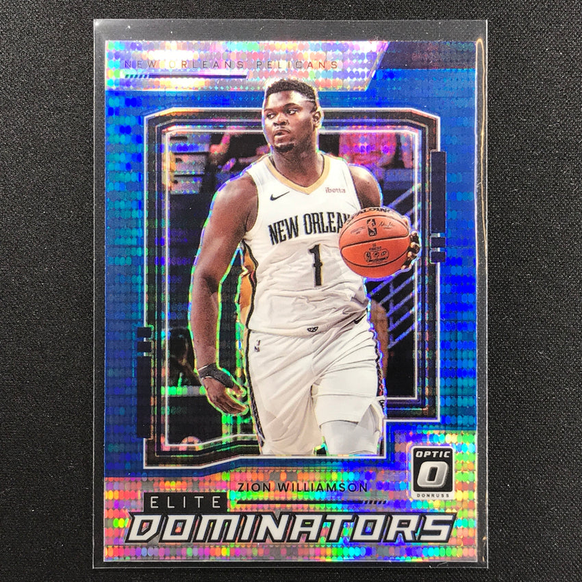 2021-22 Donruss Optic ZION WILLIAMSON Elite Dominators Blue Pulsar #1