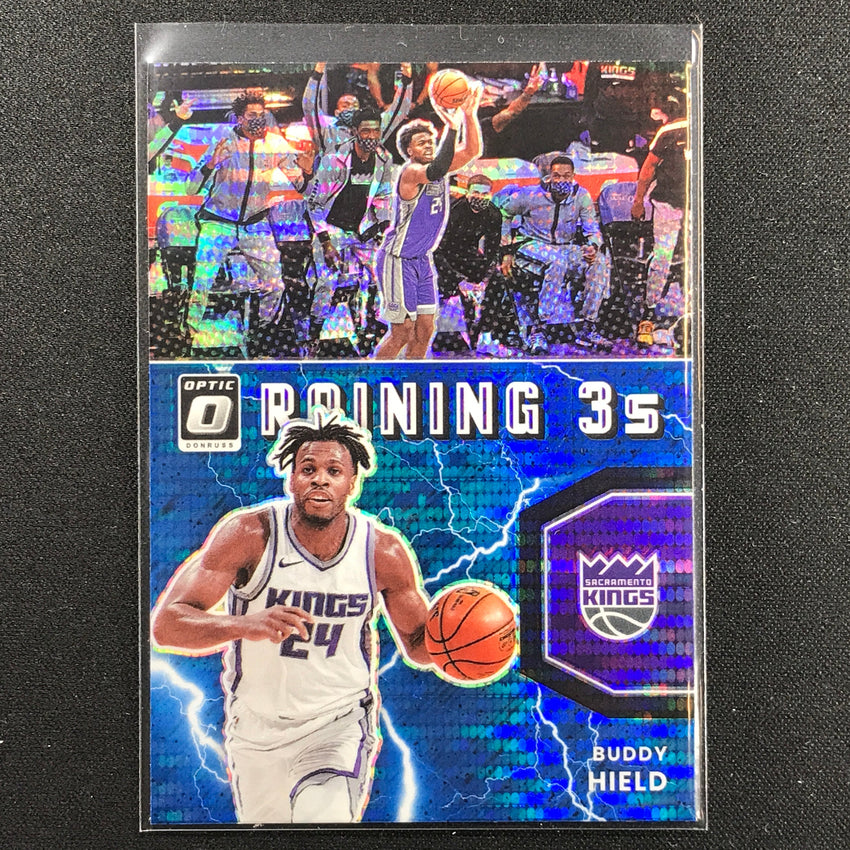 2021-22 Donruss Optic BUDDY HIELD Raining 3s Blue Pulsar #7