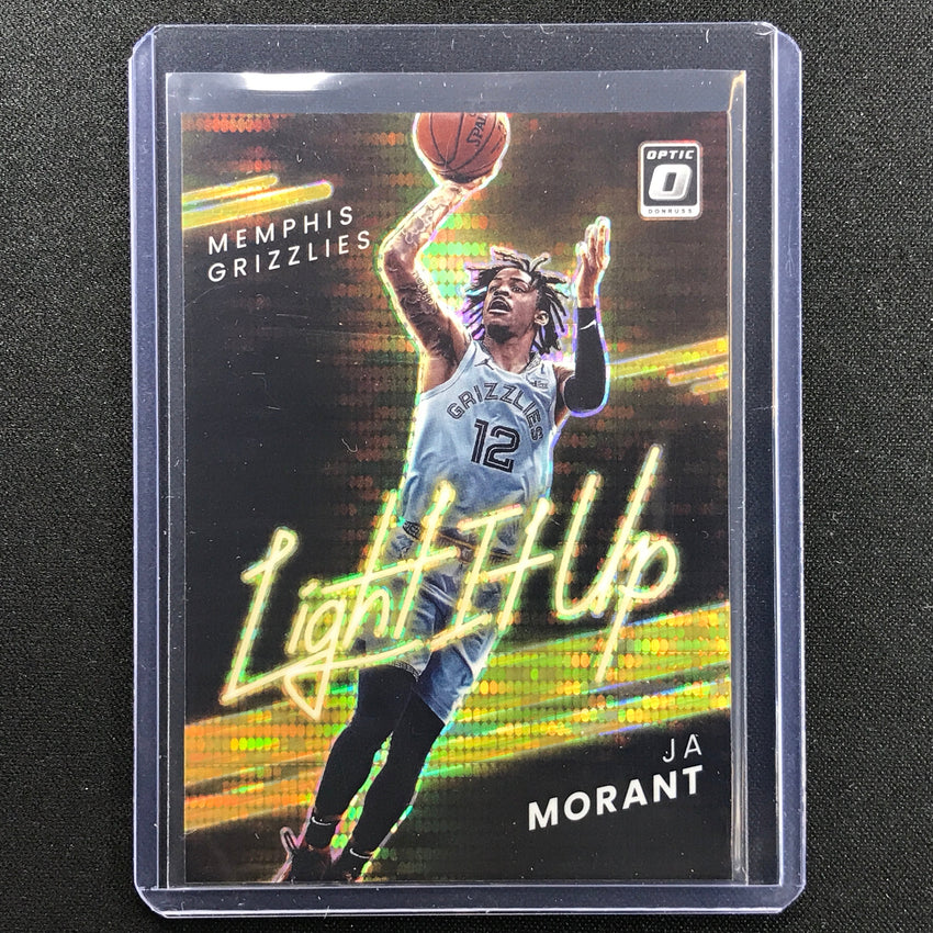 2021-22 Donruss Optic Ja Morant Light It Up Gold Pulsar 5/10
