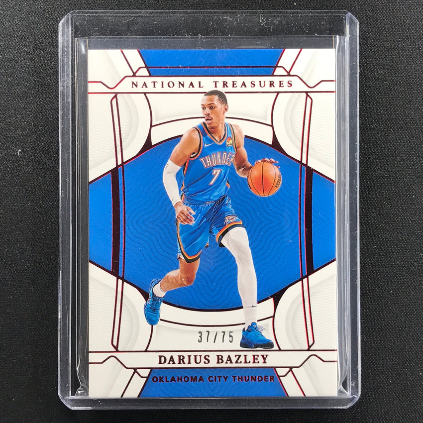 2021-22 National Treasures Darius Bazley Base 75th Anniversary Red 37/75