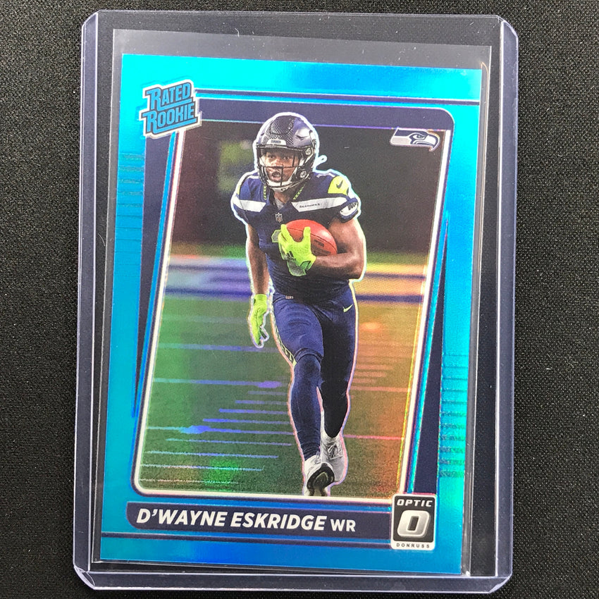 2021 Donruss Optic Dwayne Eskridge Rated Rookie Aqua 164/299