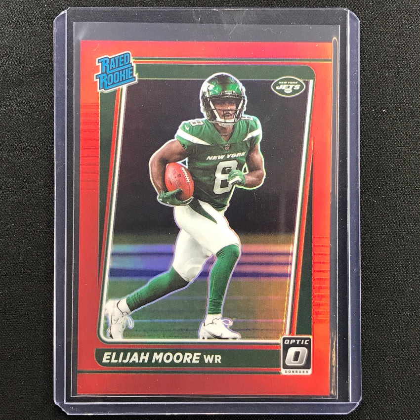 2021 Donruss Optic Elijah Moore Rated Rookie Red 15/99