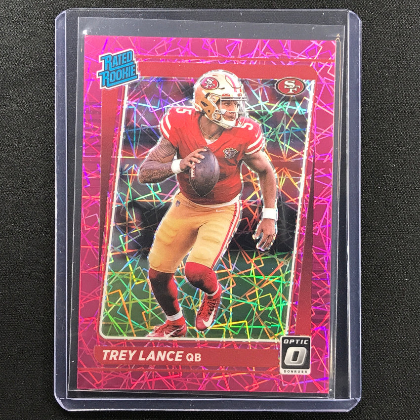 2021 Donruss Optic Trey Lance Rated Rookie Pink Velocity 63/79