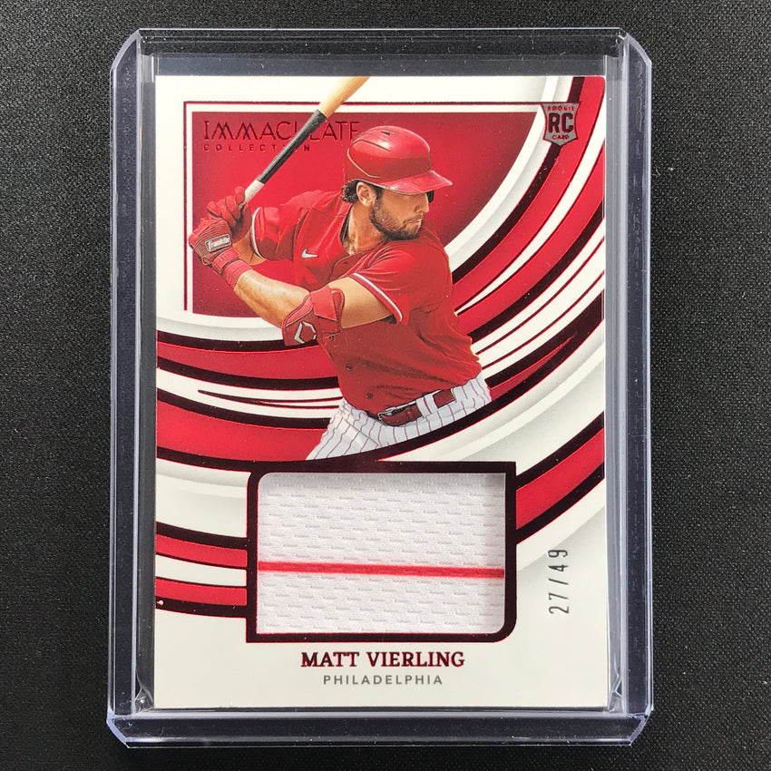 2022 Immaculate Matt Vierling Remarkable Rookie Jerseys Patch Red 27/49