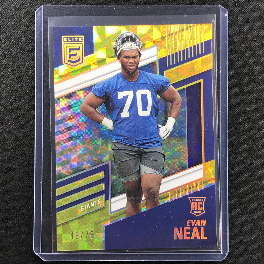 2022 Donruss Elite Evan Neal Rookie Yellow 49/75