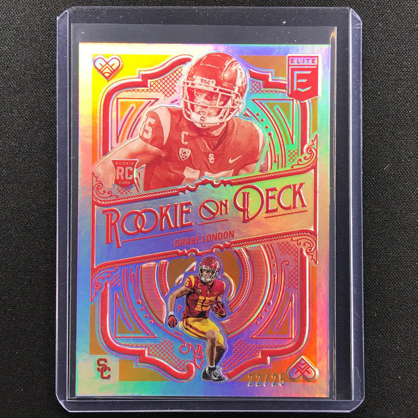 2022 Donruss Elite Drake London Rookie On Deck Orange 22/25