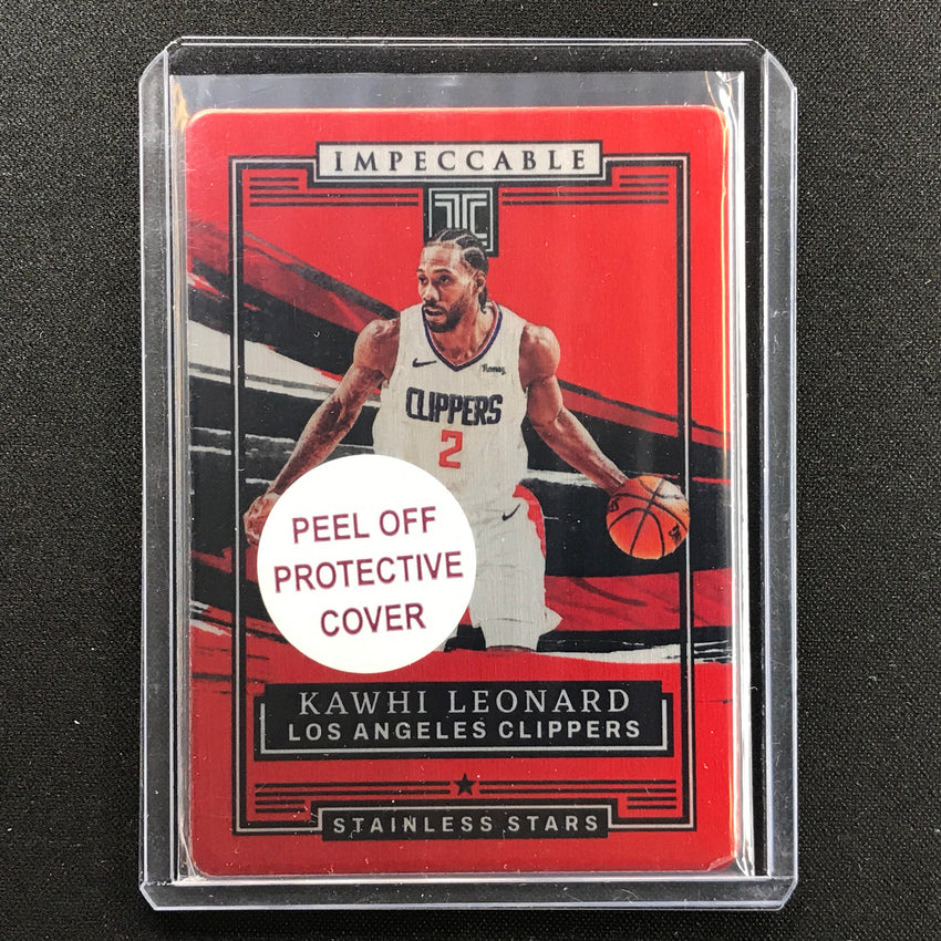2021-22 Impeccable Kawhi Leonard Stainless Stars Metal Asia Red No 12