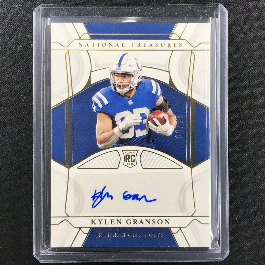 2021 National Treasures Kylen Granson Rookie Signatures Auto Gold 9/25
