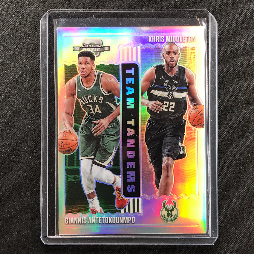 2020-21 Contenders Optic Giannis Antetokounmpo Khris Middleton Team Tandems No 16
