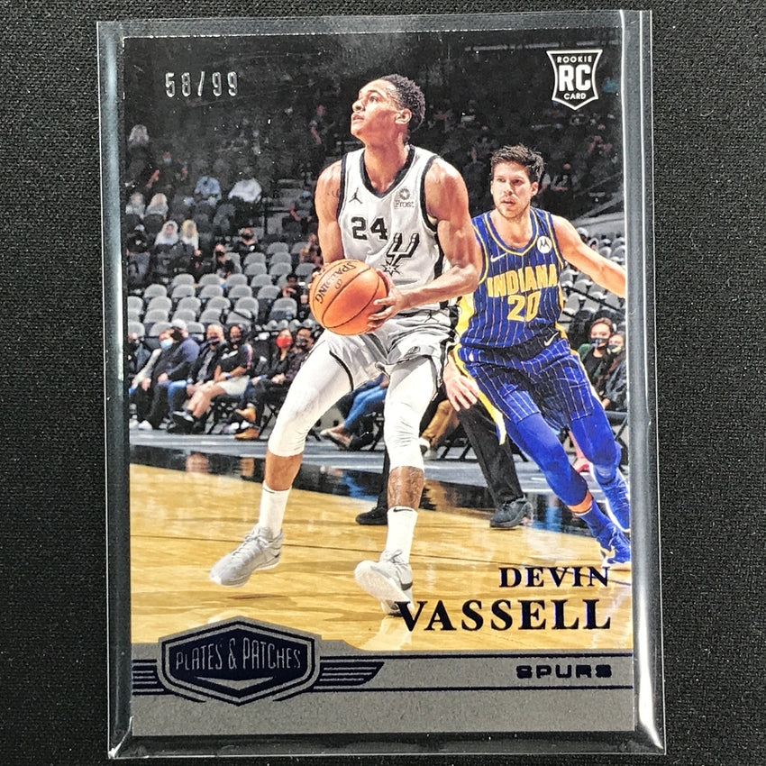 2020-21 Chronicles Devin Vassell Plates And Patches Rookie Blue 58/99