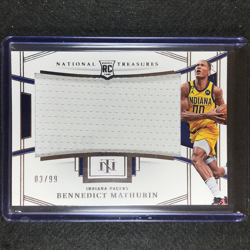 2022-23 National Treasures Bennedict Mathurin Rookie Jumbo Materials Relic 3/99