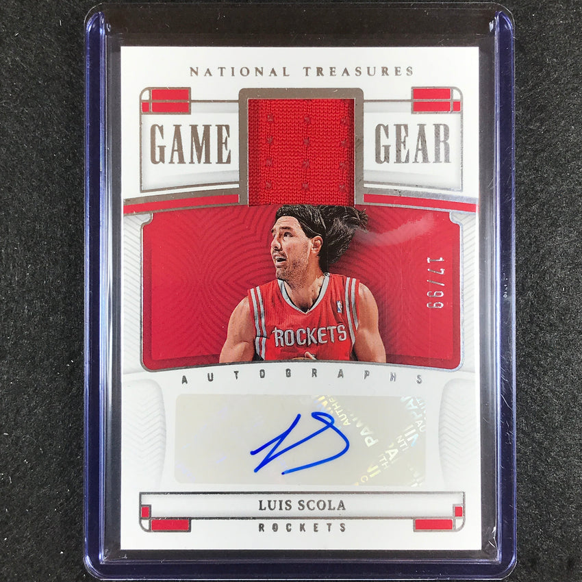2022-23 National Treasures Luis Scola Game Gear Jersey Auto 17/99