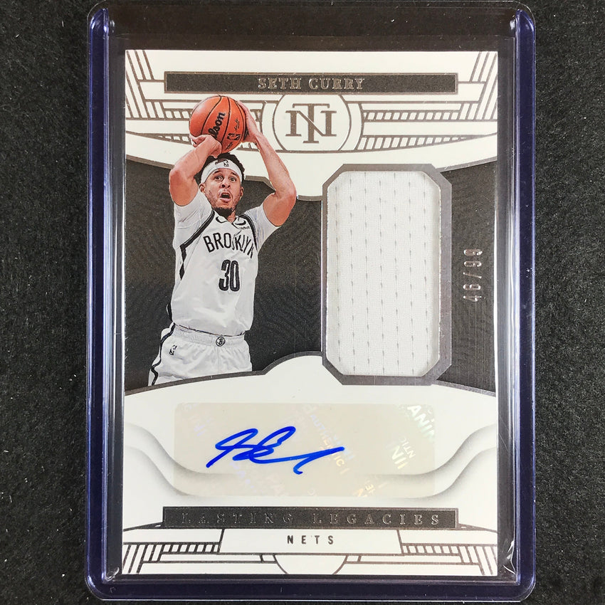 2022-23 National Treasures Seth Curry Lasting Legacies Jersey Auto 46/99