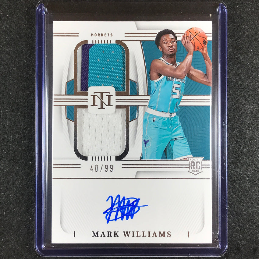 2022-23 National Treasures Mark Williams Rookie Dual Patch Auto 40/99