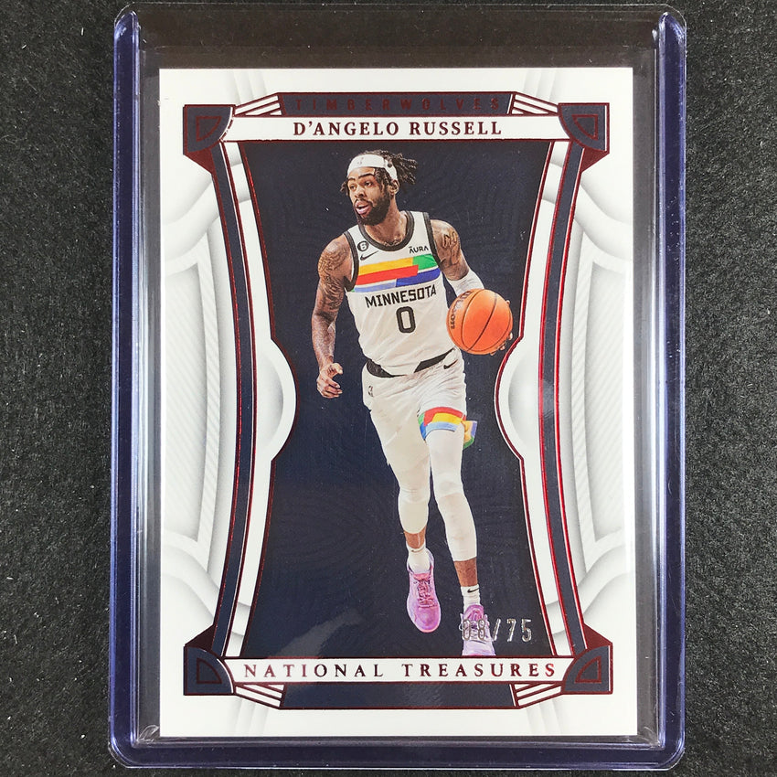 2022-23 National Treasures Dangelo Russell Base Red 8/75