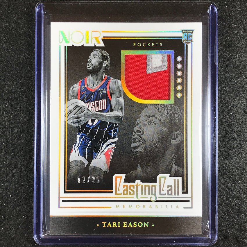 2022-23 Noir Tari Eason Casting Call Memorabilia Rookie Patch Jersey Prime 12/25