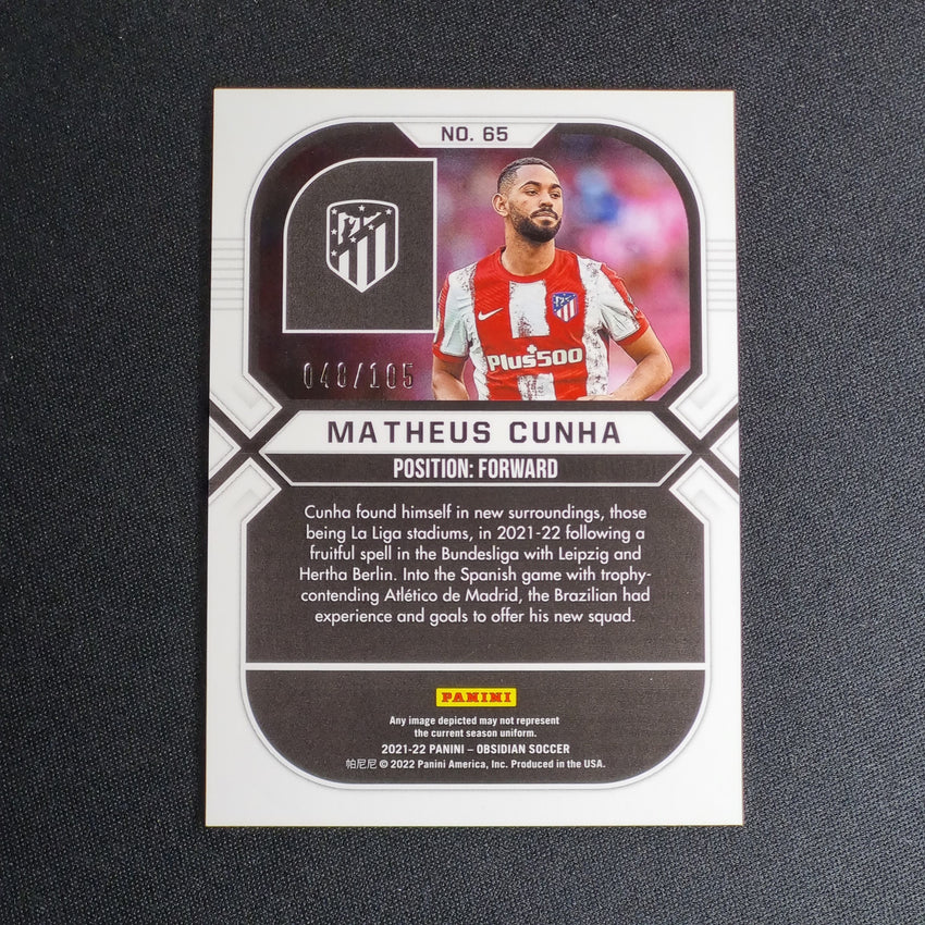 2021-22 Obsidian Matheus Cunha Rookie Base Silver 48/105