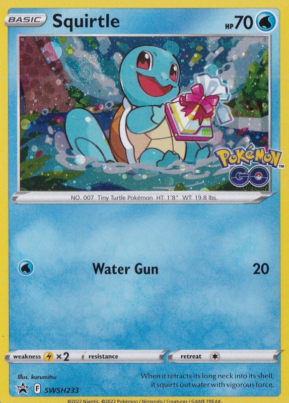 Squirtle - SWSH233 - Pokemon Go Pin Collection Holo Promo
