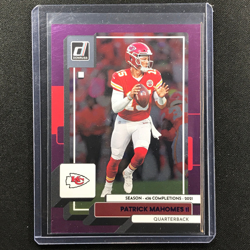 2022 Donruss Patrick Mahomes Ii Season Stat Line Purple 278/436