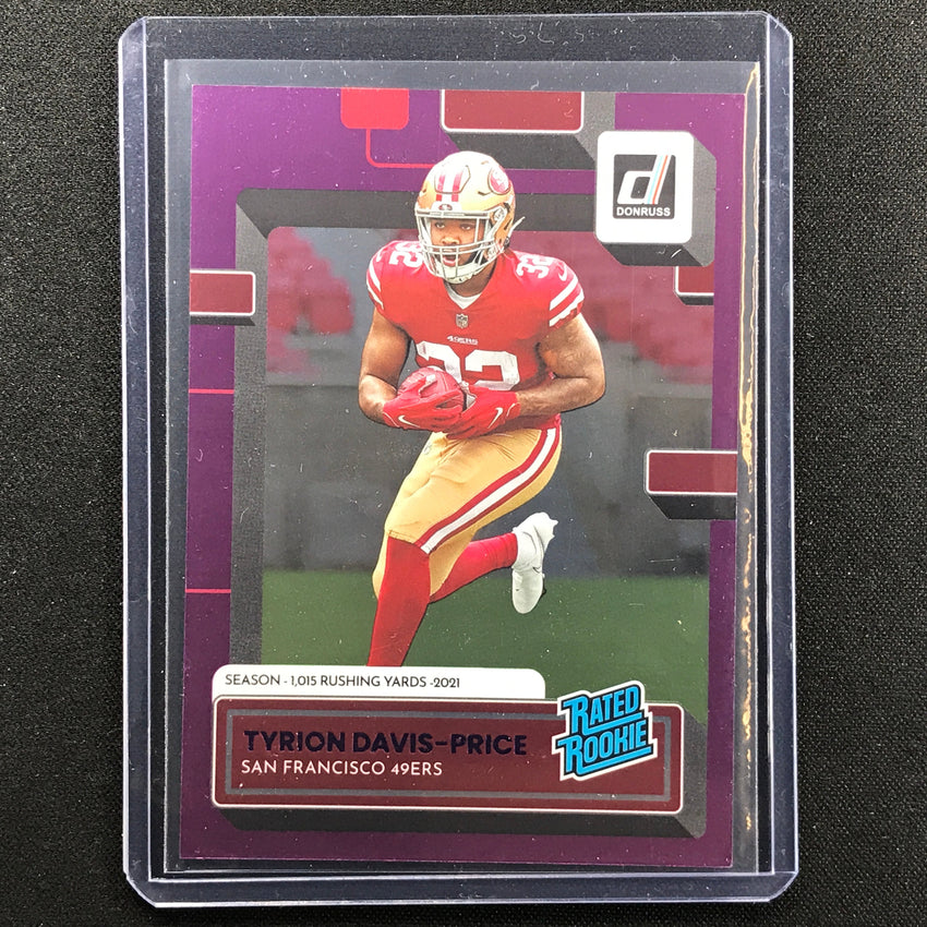 2022 Donruss Tyrion Davis-price Rated Rookie Season Stat Line Purple 1/500