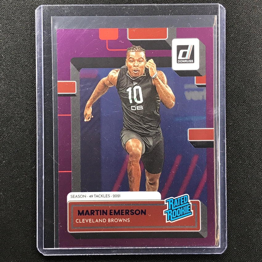 2022 Donruss Martin Emerson Rated Rookie Season Stat Line Purple 49/49