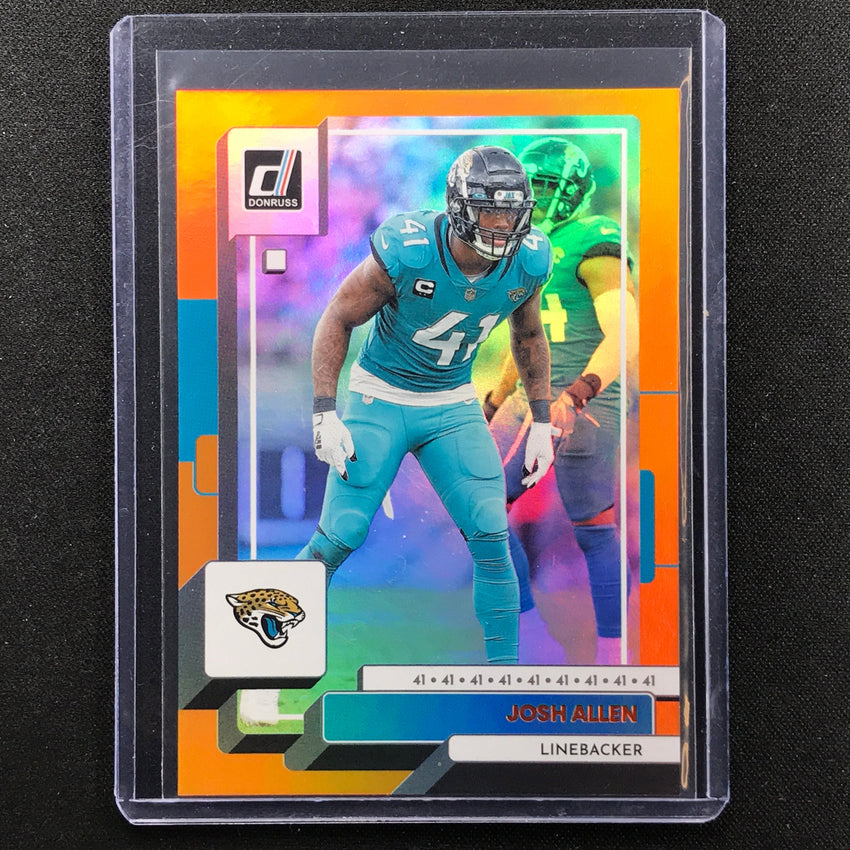 2022 Donruss Josh Allen Jersey Number Orange 10/41