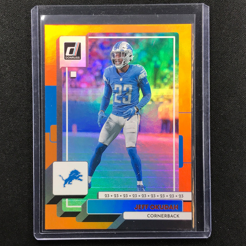 2022 Donruss Jeff Okudah Jersey Number Orange 7/23