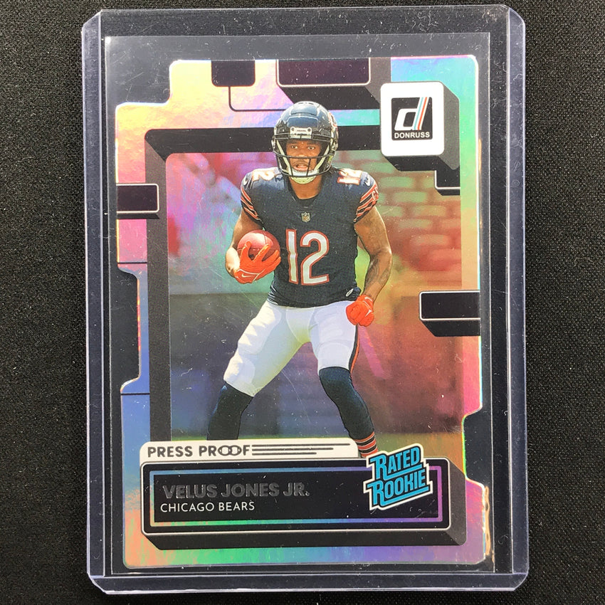 2022 Donruss Velus Jones Jr. Rated Rookie Silver Die-cut 44/75