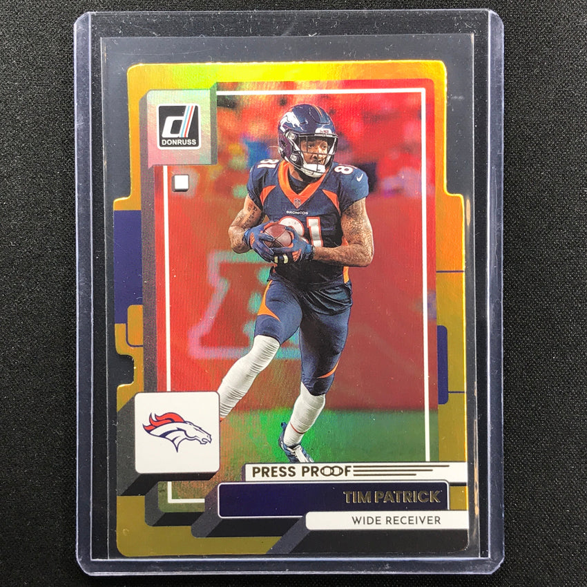 2022 Donruss Tim Patrick Gold Die-cut 15/25
