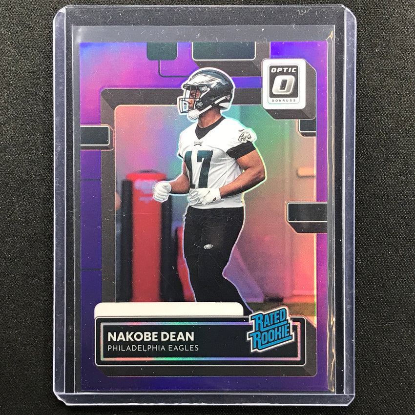 2022 Donruss Nakobe Dean Rated Rookie Optic Preview Purple 45/50