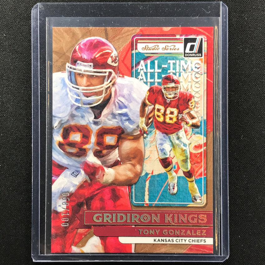 2022 Donruss Tony Gonzalez All-time Gridiron Kings Studio Series 58/100