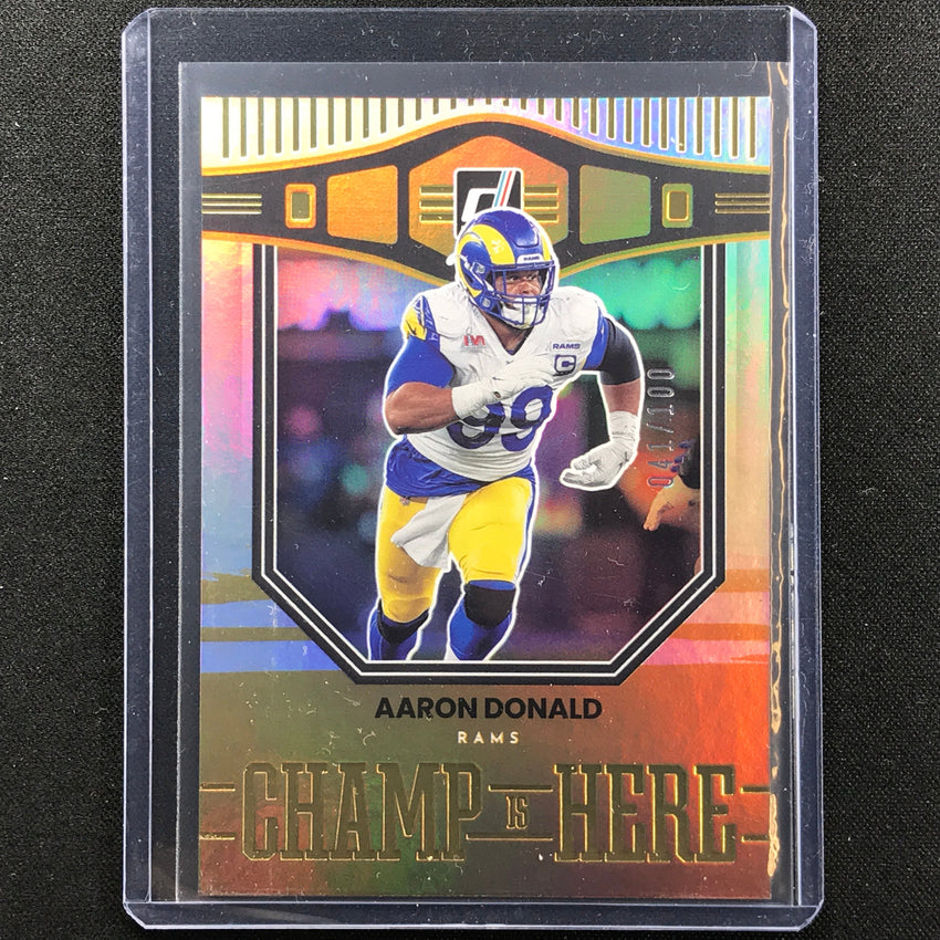 2022 Donruss Aaron Donald Highlights Holo Silver 41/100