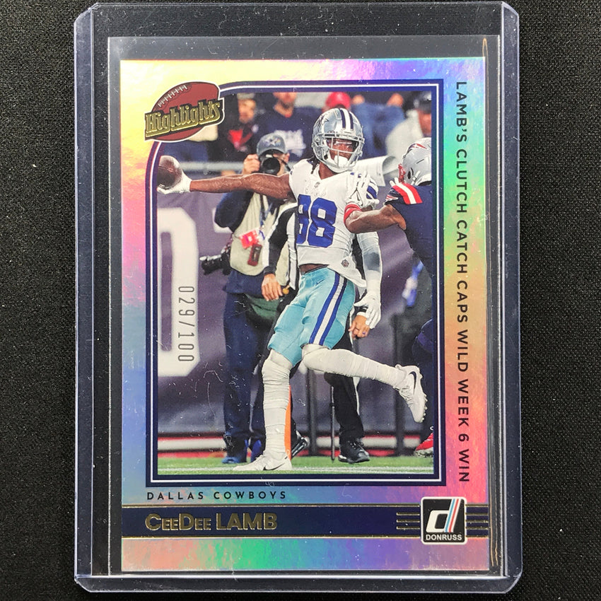 2022 Donruss Ceedee Lamb Highlights Holo Silver 29/100