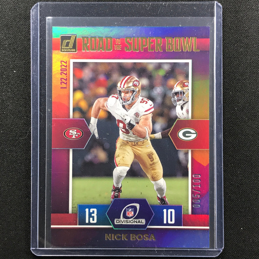 2022 Donruss Nick Bosa Road To The Super Bowl Holo Silver 5/100