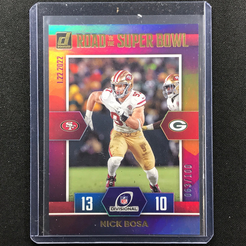 2022 Donruss Nick Bosa Road To The Super Bowl Holo Silver 63/100