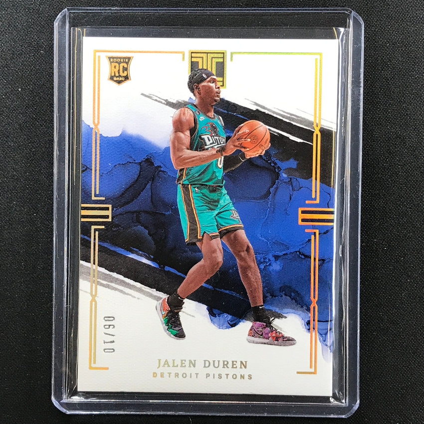 2022-23 Impeccable Jalen Duren Rookie Base Holo Gold 6/10