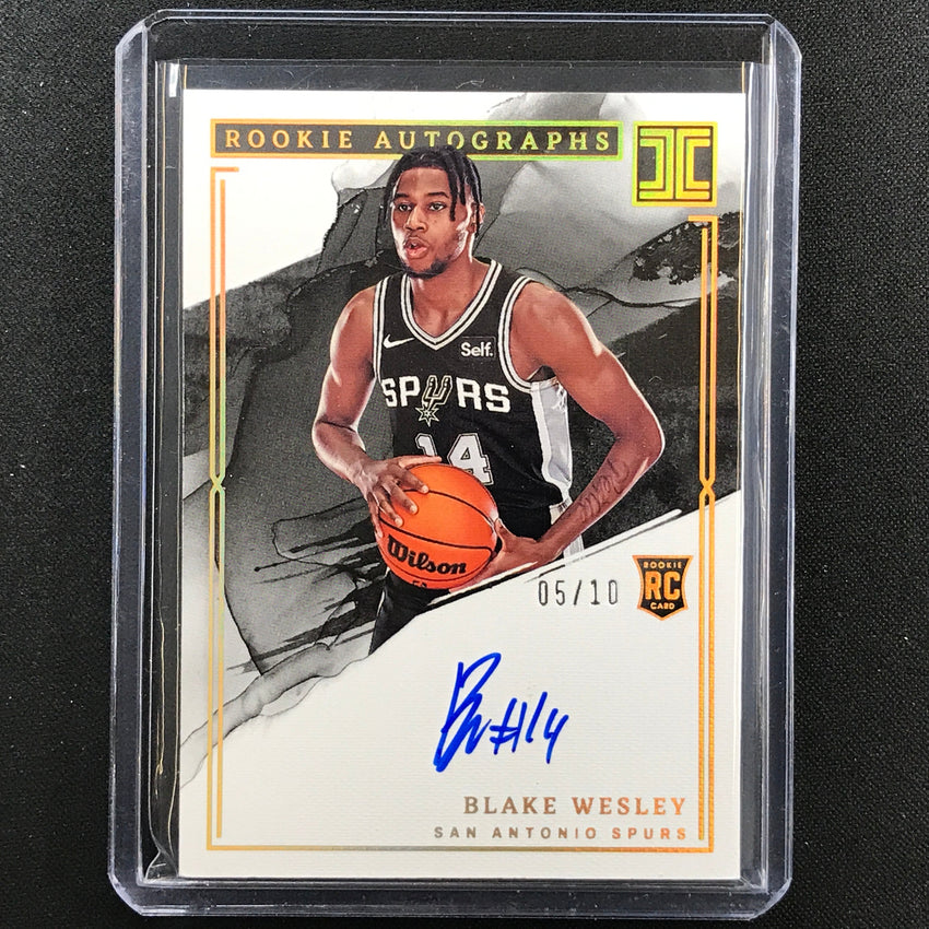 2022-23 Impeccable Blake Wesley Rookie Auto Holo Gold 5/10