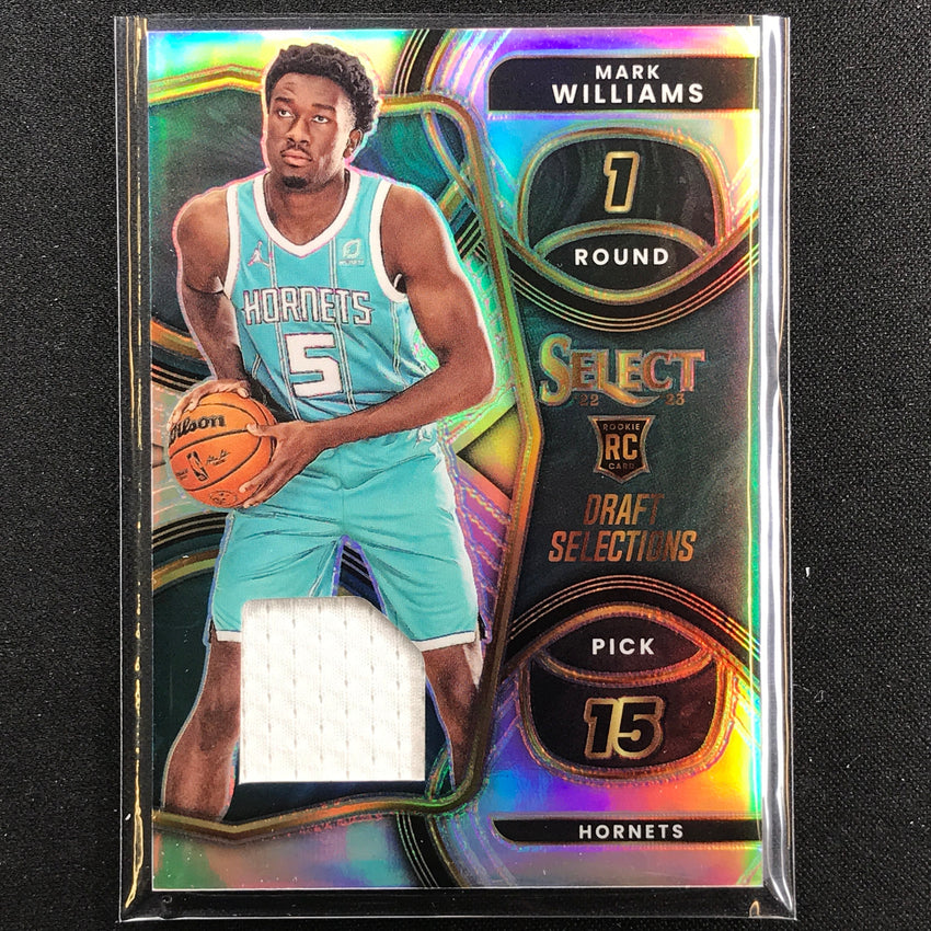 2022-23 Select Mark Williams Draft Selections Rookie Jersey Silver Prizm No Mw