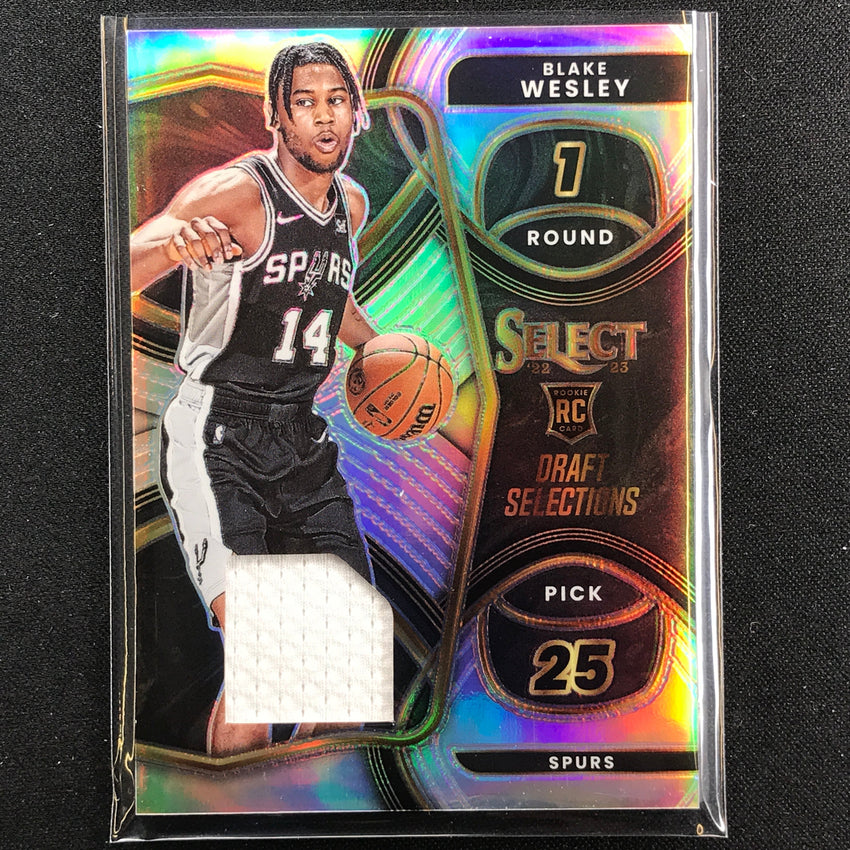 2022-23 Select Blake Wesley Draft Selections Rookie Jersey Silver Prizm No Bw