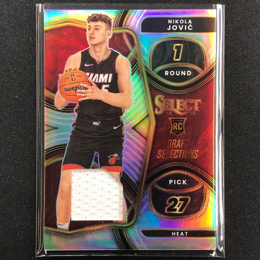 2022-23 Select Nikola Jovic Draft Selections Rookie Jersey Silver Prizm No Nj