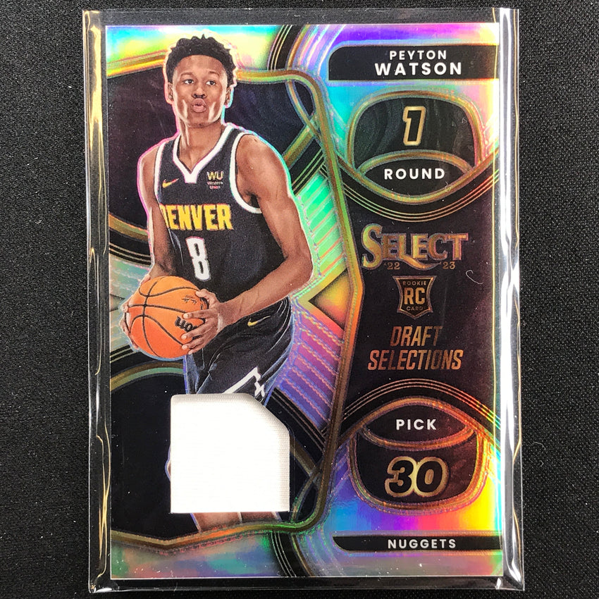 2022-23 Select Peyton Watson Draft Selections Rookie Jersey Silver Prizm No Pw