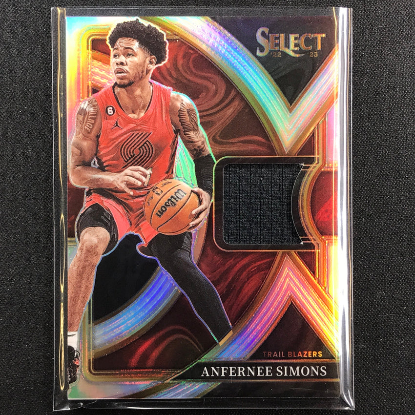 2022-23 Select Anfernee Simons Selective Swatches Jersey Silver Prizm No Af