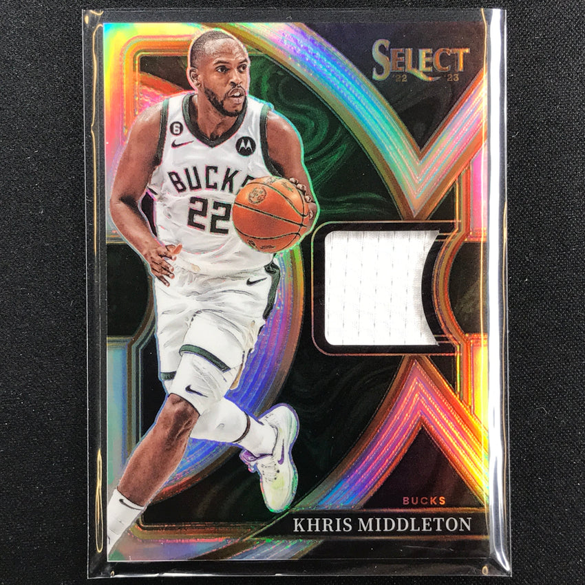 2022-23 Select Khris Middleton Selective Swatches Jersey Silver Prizm No Km